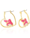 Hello Kitty My Melody Heart Hoop Earrings In Multi