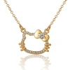 Hello Kitty Outline Pendant Necklace With Chain In Gold