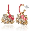 Hello Kitty Pave Crystal Hoop Earring In Gold