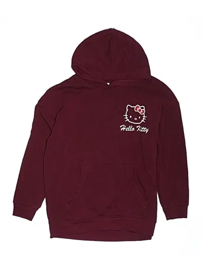 Pre-owned Hello Kitty Kids' Pullover Hoodie In Burgundy