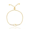 Hello Kitty Sally Rose 925 Yg Plt Cz  Lariat Bracelet In Gold