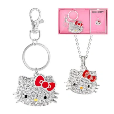 Hello Kitty Kids' Sally Rose  Keychain And Necklace Set For Women Official License, Crystal Pave Sanrio Pen In Multi