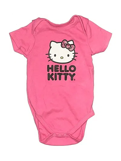 Pre-owned Hello Kitty Kids' Short Sleeve Onesie In Pink