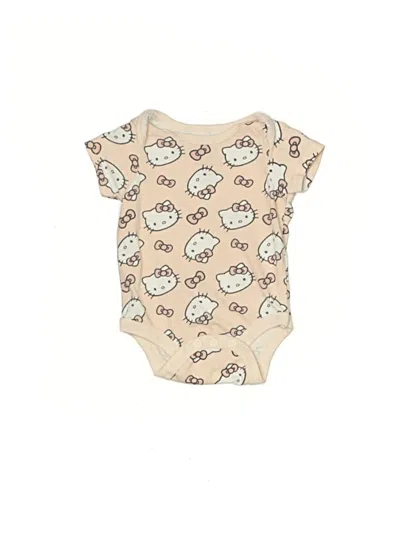 Pre-owned Hello Kitty Babies' Short Sleeve Onesie In Tan