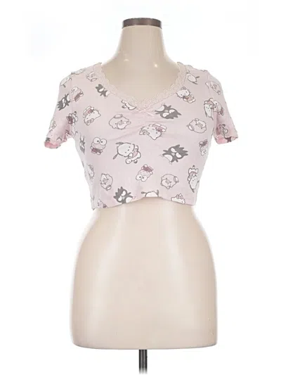 Pre-owned Hello Kitty Short Sleeve Top Pink Sweetheart Neckline Tops