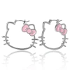 Hello Kitty Silhouette Hoop Earrings In Silver
