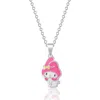 Hello Kitty Kids'  Silver Plated And Clear Crystal My Melody Pendant, 18'' Chain In Multi