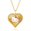 Hello Kitty Starburst Heart Pendant Necklace, 18'' In Gold