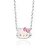 Hello Kitty Sterling Silver Enamel Necklace In Metallic