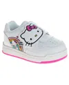 Hello Kitty Toddler And Little Girls Hook And Loop Casual Sneakers In White,pink
