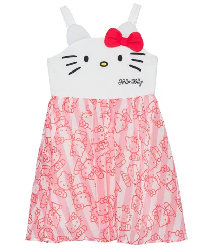 Hello Kitty Kids' Toddler And Little Girls Sleeveless Tank Dress In White