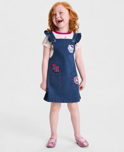 Hello Kitty Babies' Toddler Girls' 2t-6x T-shirt & Denim Skirtall, 2-piece Set In Blue