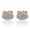 Hello Kitty White Sapphire Stud Earrings In Metallic