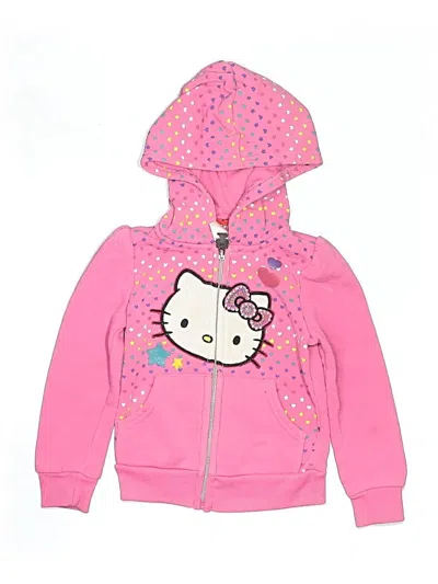 Pre-owned Hello Kitty Kids' Zip Up Hoodie In Pink