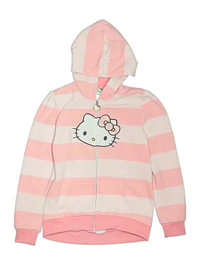 Pre-owned Hello Kitty Kids' Zip Up Hoodie In Pink