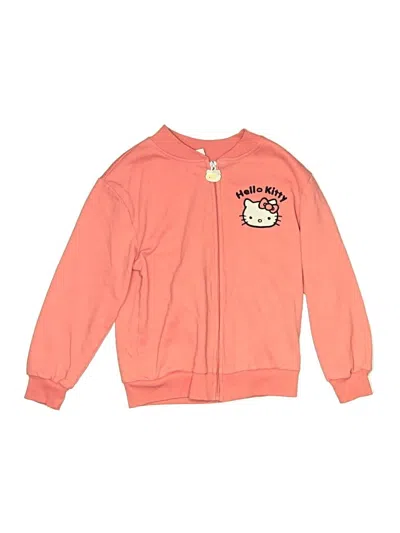 Pre-owned Hello Kitty Kids' Zip Up Hoodie In Pink