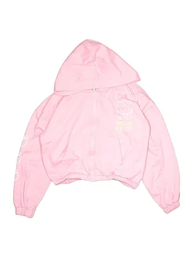 Pre-owned Hello Kitty Kids' Zip Up Hoodie In Pink