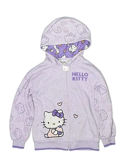 Pre-owned Hello Kitty Kids' Zip Up Hoodie In Purple