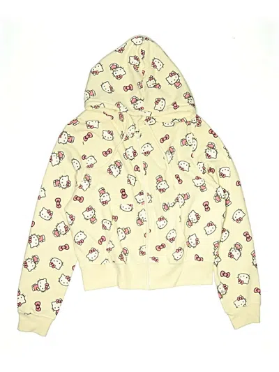 Pre-owned Hello Kitty Kids' Zip Up Hoodie In Yellow