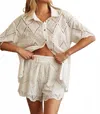 Hello Mello Elastic Waist Laced Shorts In White In White