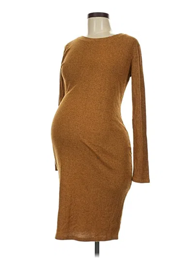 Pre-owned Hello Miz Casual Dress In Brown