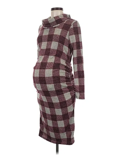 Pre-owned Hello Miz Casual Dress In Burgundy
