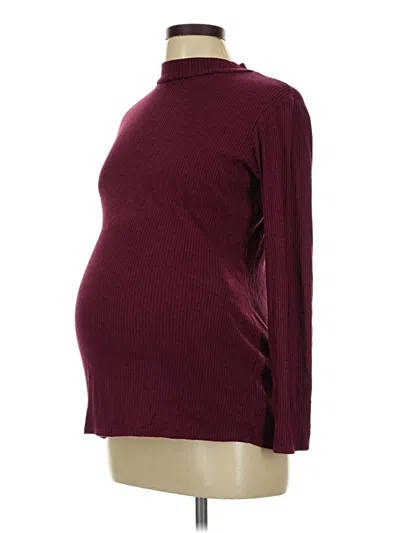 Pre-owned Hello Miz Long Sleeve Turtleneck In Burgundy