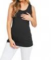 Hello Miz Solid Rib Maternity Basic Tank Top In Black In Black