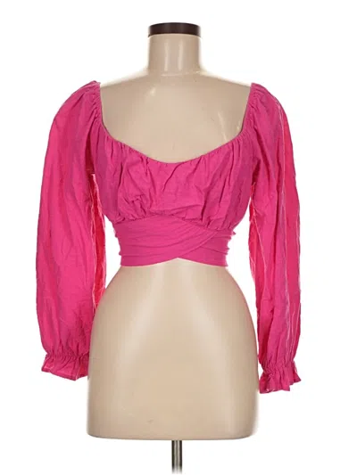 Pre-owned Hello Molly 3/4 Sleeve Blouse In Pink