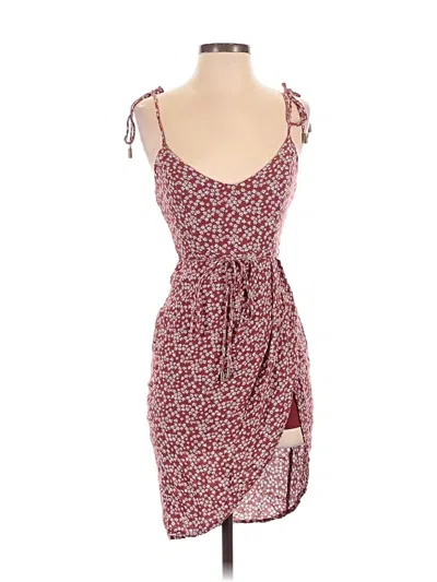 Pre-owned Hello Molly Casual Dress In Burgundy