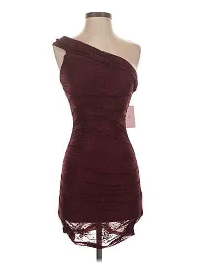 Pre-owned Hello Molly Cocktail Dress In Burgundy