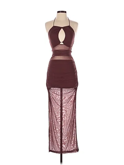 Pre-owned Hello Molly Cocktail Dress In Burgundy