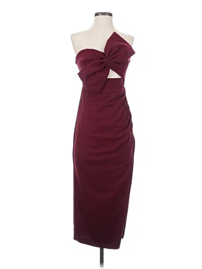 Pre-owned Hello Molly Cocktail Dress In Burgundy