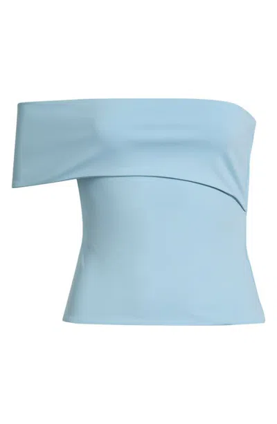 Hello Molly Contour Daily Edge One Shoulder Top In Blue