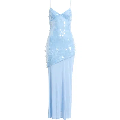 Hello Molly Diamonds At Dusk Sequin Maxi Dress In Blue