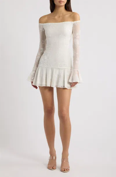 Hello Molly Electric Envy Floral Stretch Dress In White