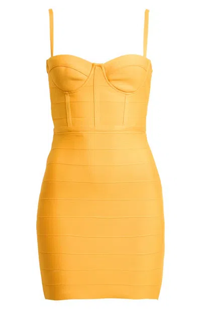Hello Molly Iconic Edge Bandage Minidress In Orange