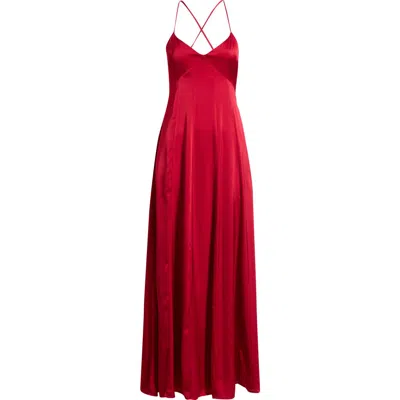 Hello Molly Luxe Horizon Satin Maxi Dress In Red