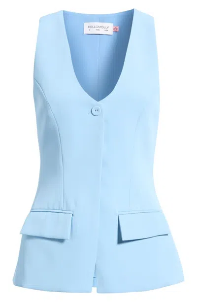 Hello Molly Monochrome Mood Tailored Top In Blue