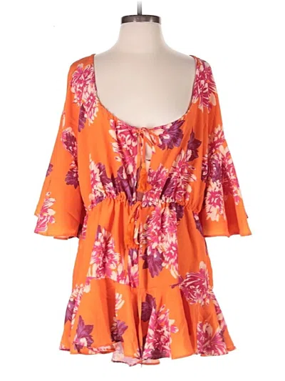 Hello Molly Romper In Orange
