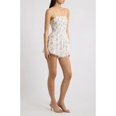 Hello Molly Rosebud Glow Romper In Floral White