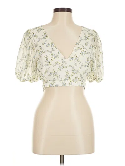 Hello Molly Short Sleeve Blouse In White