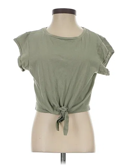 Pre-owned Hello Molly Short Sleeve Top Green Keyhole Neckline Tops
