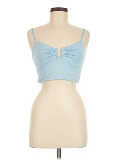 Hello Molly Sleeveless Top Blue Sweetheart Neckline Tops