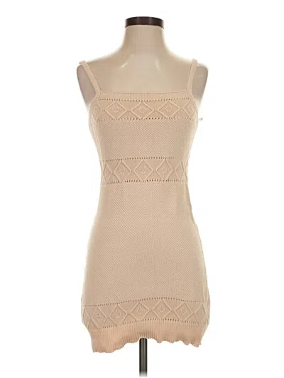 Pre-owned Hello Molly Sleeveless Top Tan Strapless Neckline Tops