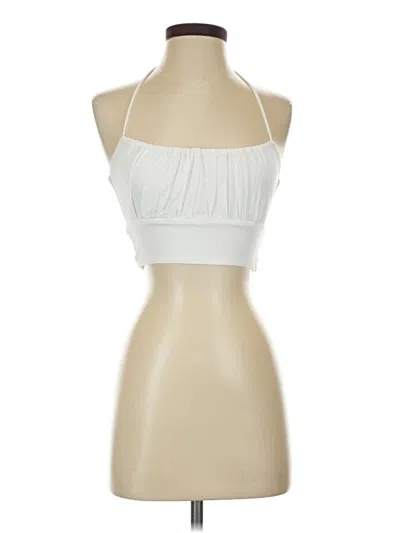 Pre-owned Hello Molly Sleeveless Top White Halter Neckline Tops
