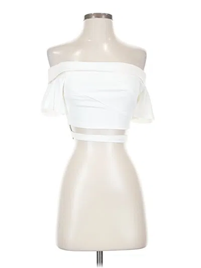 Pre-owned Hello Molly Sleeveless Top White Strapless Neckline Tops