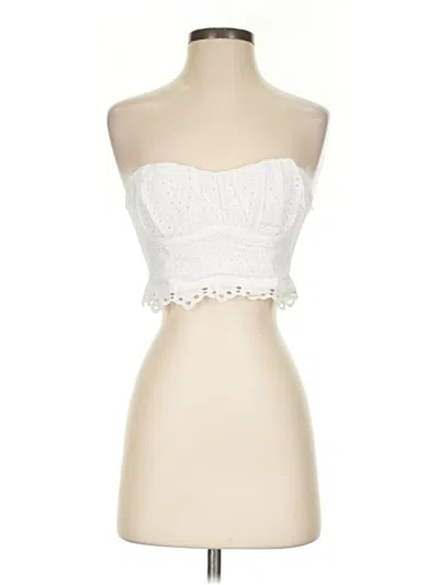 Pre-owned Hello Molly Sleeveless Top White Strapless Neckline Tops