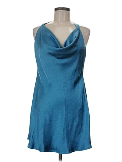 Pre-owned Hello Molly Tank Top Blue Halter Neckline Tops