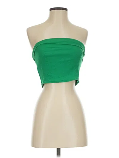 Pre-owned Hello Molly Tube Top Green Strapless Neckline Tops